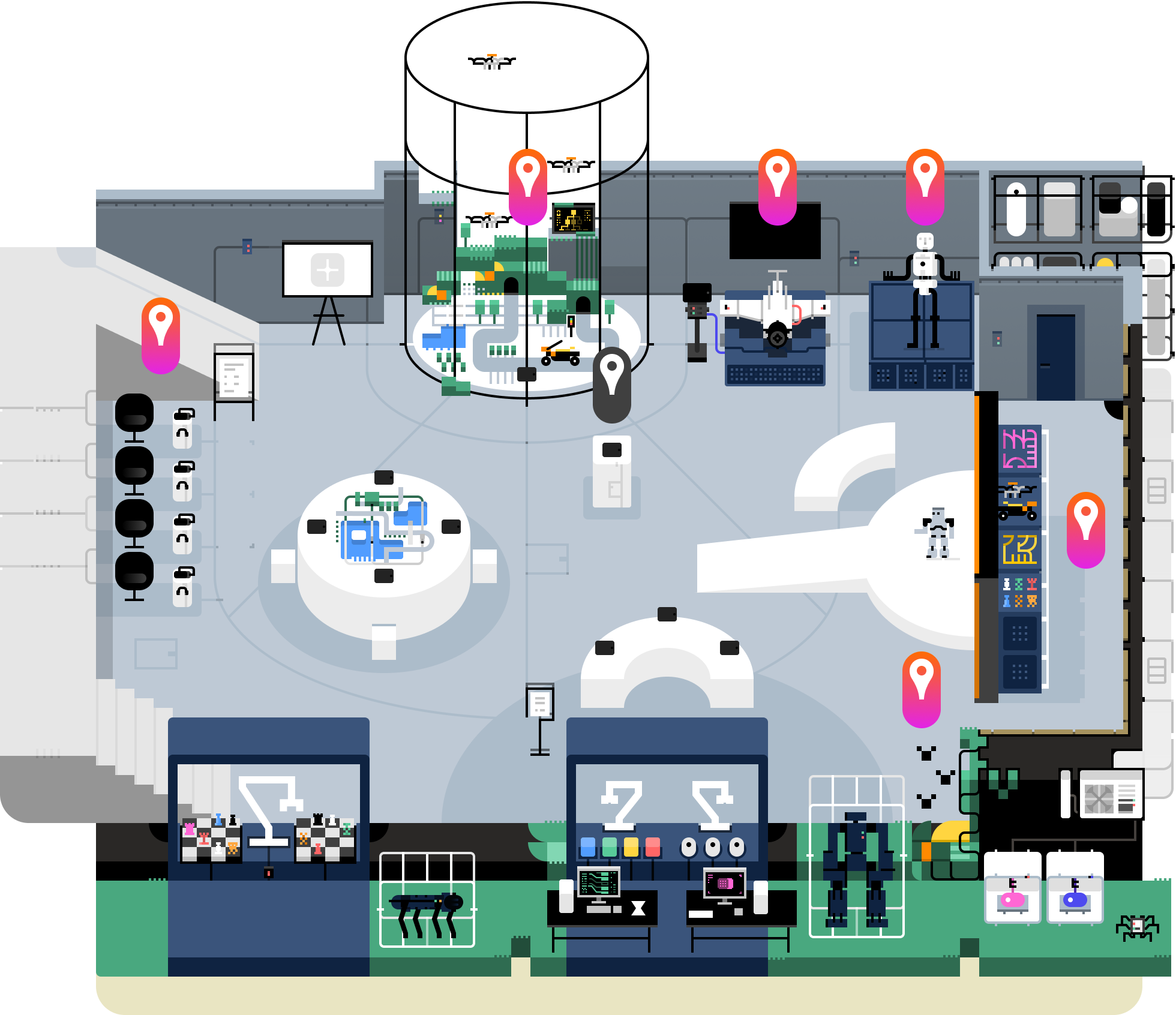 Vector illustration of a gallery map.