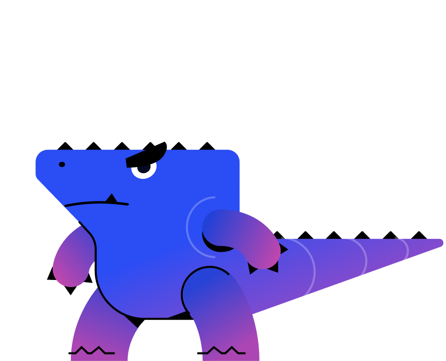 Vector illustration of a cartoon dinosaur.